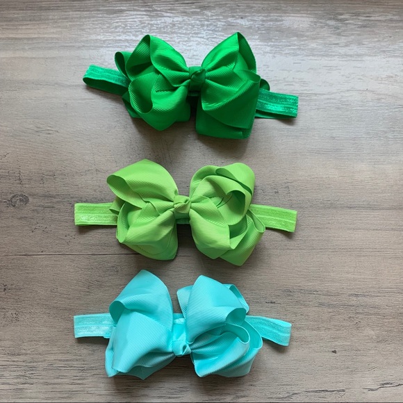 Ribbon Hair Bow Elastic Headband Set of 6, New - Picture 5 of 7